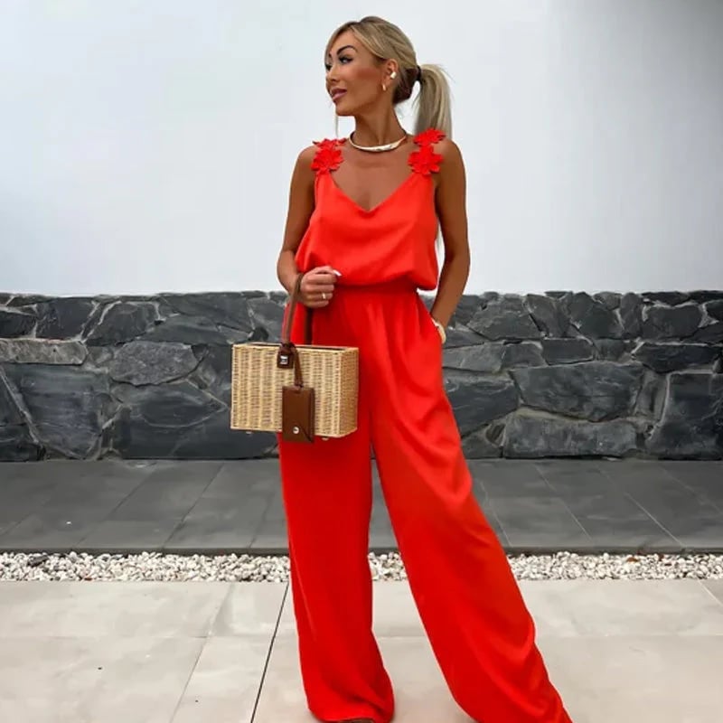 🔥Women's Sleeveless Wide Leg Jumpsuit