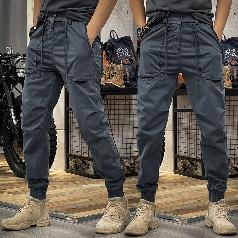 commsmarket-2024 SPRING MEN'S DISTRESSED SLIM FIT BIKER PANTS