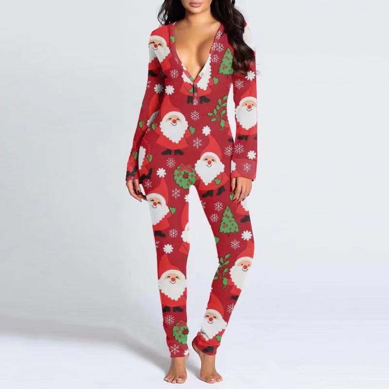 🎄Christmas Button Flap Sexy Jumpsuit For Women🎁