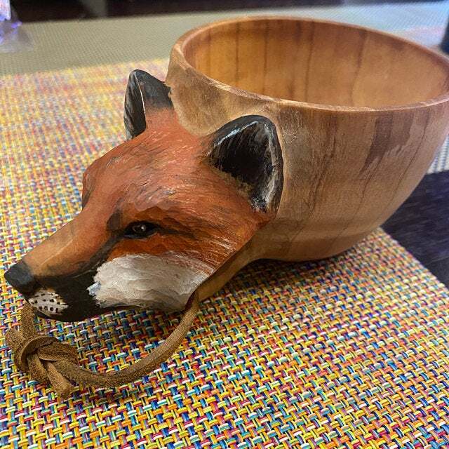 commsmarket-Hand Carved Wooden Mug