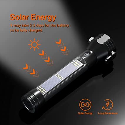 commsmarket-💥9-In-1 Solar Power Multi-Function Tactical Flashlight💥-BUY 2 FREE SHIPPING