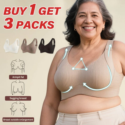 🎁🔥Super Firming Wire-Free Full Cup Bra All-Day Comfort No More Sagging (3-Pack Value Set)