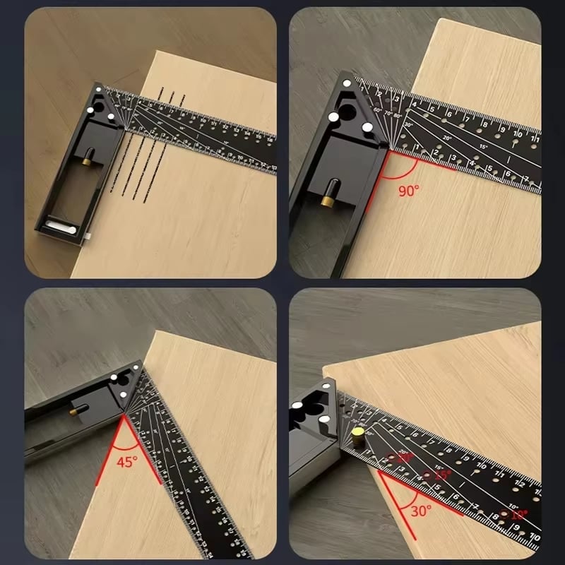 Exclusive Offer💥Multi functional Right Angle Ruler 45/90 Degree Hole Angle Ruler
