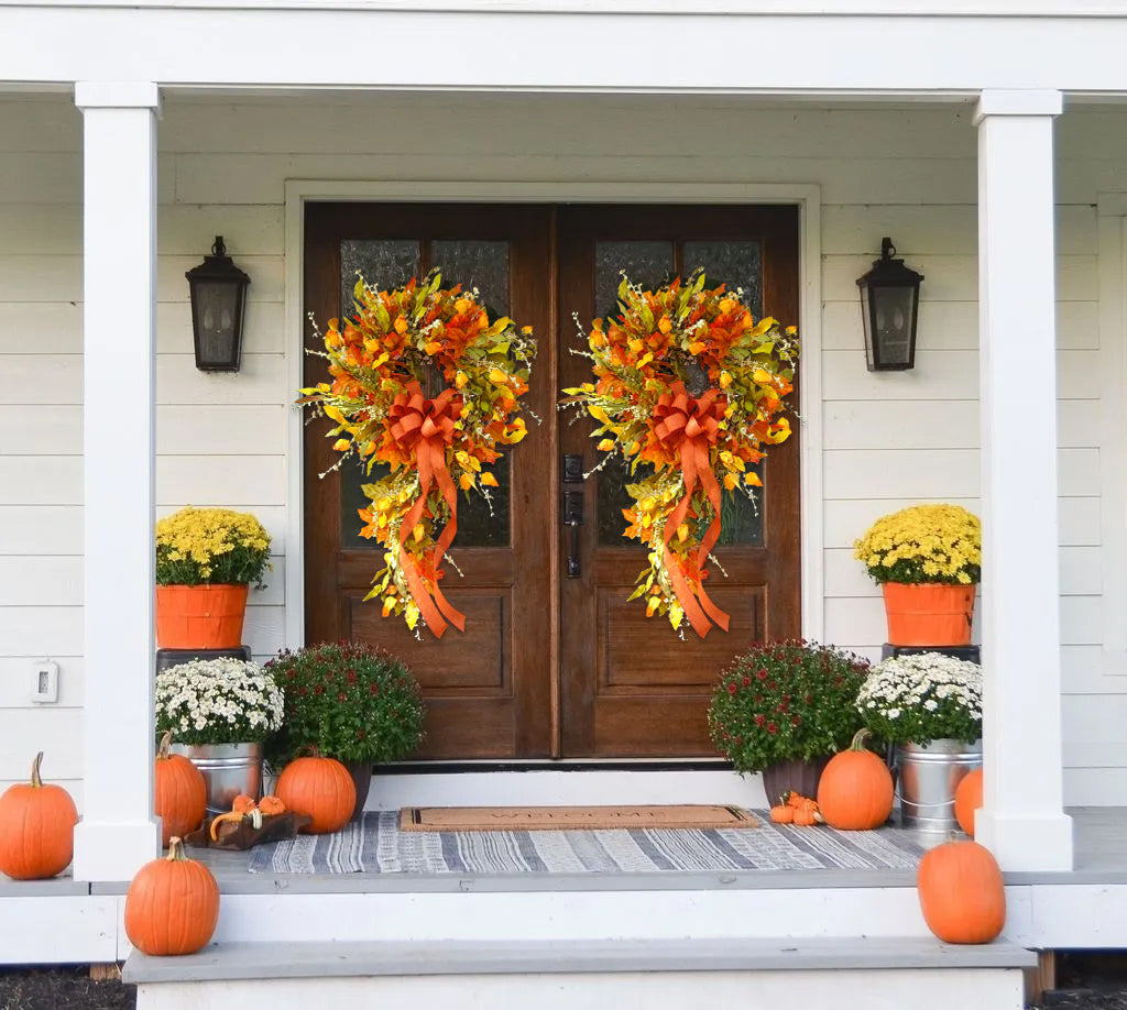 🔥HOT SALE 🍁French Berries orange brown swag wreath