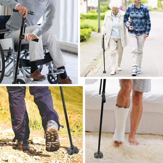 commsmarket-HOT SALE -Aluminum alloy with LED light non-slip foldable walking stick