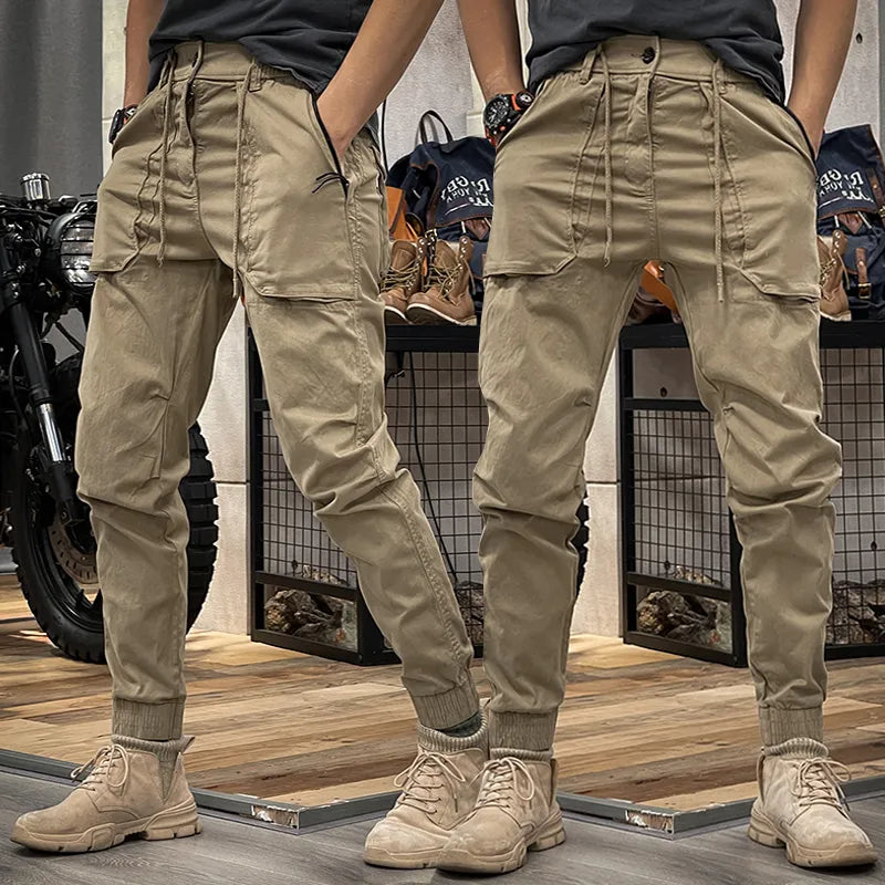 commsmarket-2024 SPRING MEN'S DISTRESSED SLIM FIT BIKER PANTS