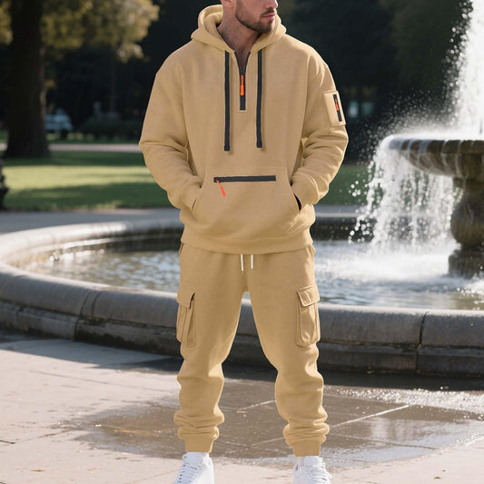 ❄️ Men's Winter Heavyweight Fleece Lined Casual Set – Warm & Sporty Workwear