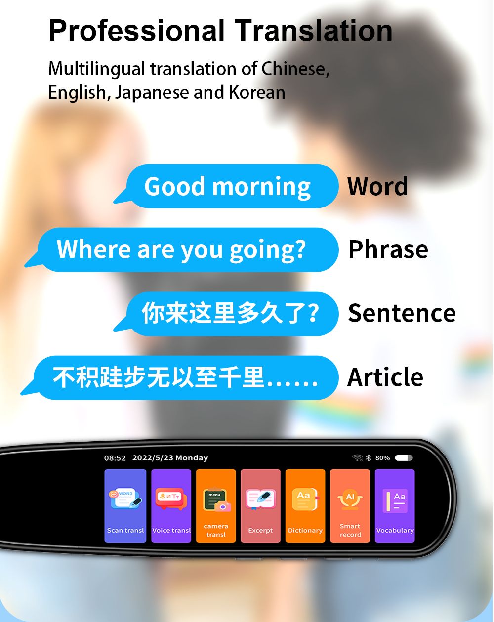 commsmarket-Accurate 112 language translation scanning reading pen