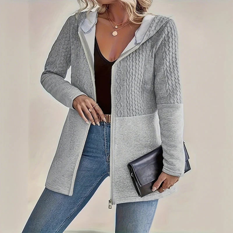 Women’s Trendy Hooded Long Sleeve Zip-Up Jacket