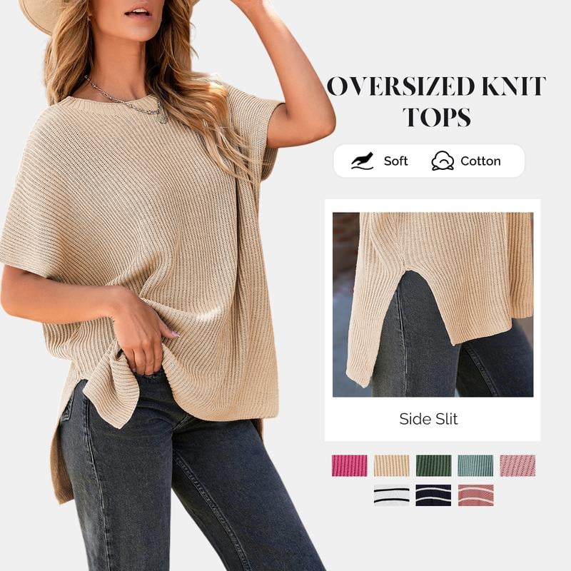 🔥Loose-Fit Crewneck Knit Pullover Top