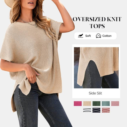 🔥Loose-Fit Crewneck Knit Pullover Top