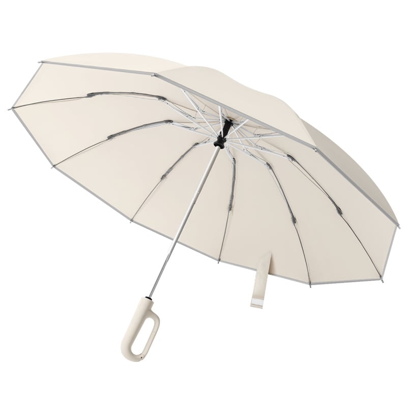 commsmarket-Ring buckle umbrella, Reflective Safety Strip, Sturdy Windproof, Travel Portable