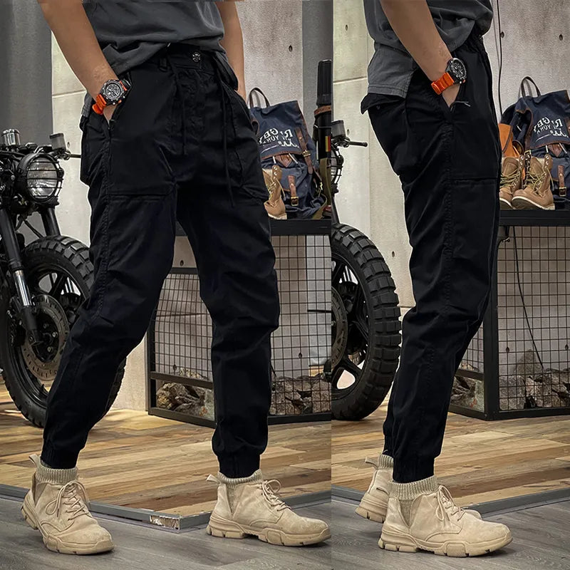 commsmarket-2024 SPRING MEN'S DISTRESSED SLIM FIT BIKER PANTS