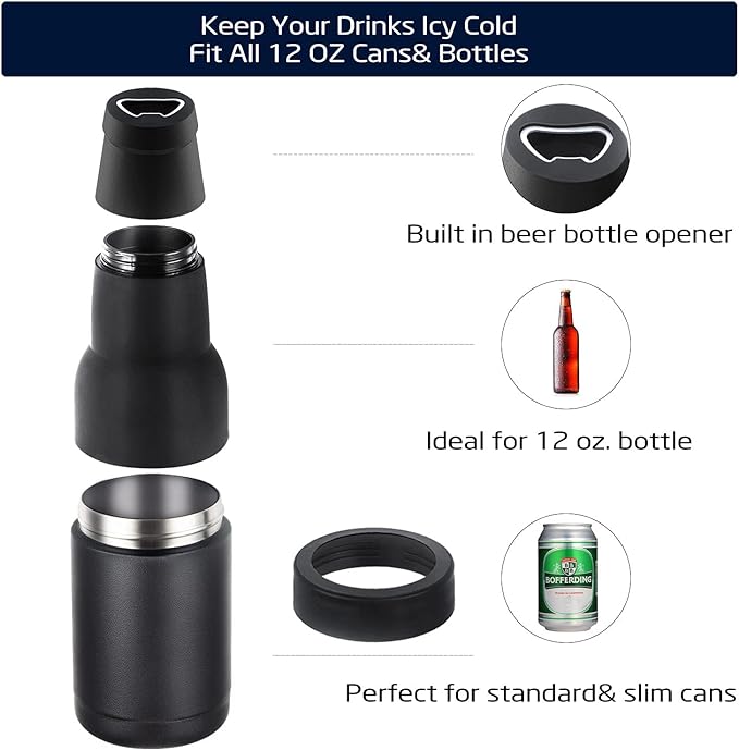 commsmarket-Beer Bottle and Can Cooler with Beer Opener