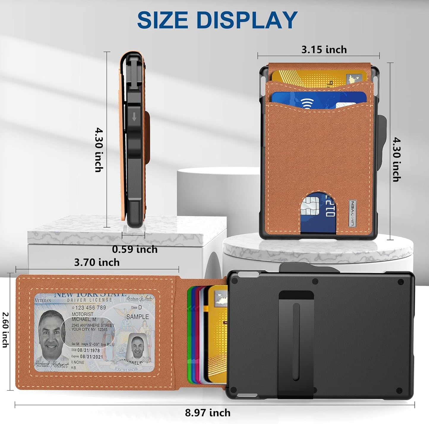 🔥Last Day 49% OFF🔥AirTag Wallet for Men - with Pop Up Aluminum Case Money Clip Slim Leather Slots Credit Card Holder RFID Blocking Bifold Minimalist Wallet