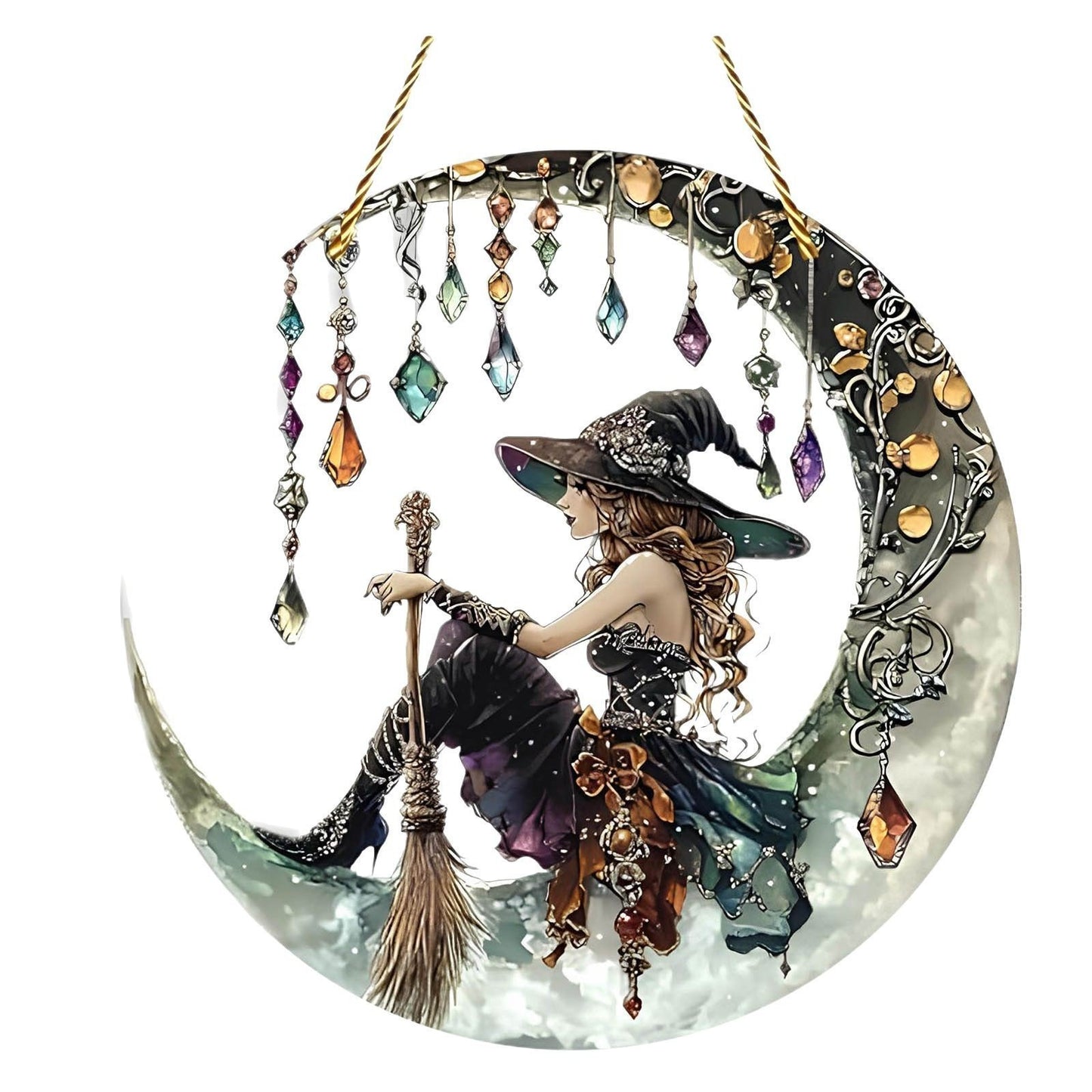 🧙‍♀️Beautiful Witch - Personalized Witch Window Hanging Suncatcher Ornament