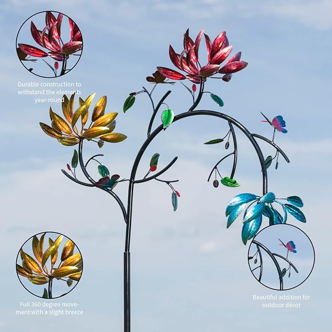 commsmarket-🔥70% OFF -Beautiful Summer Multi Colored Flowers Wind Spinner