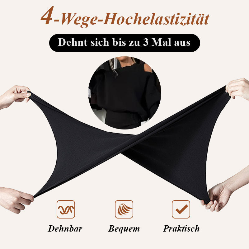 🔥Black-Friday-Mega-Angebot – 50 % Rabatt!🔥Damen-Set mit Sweatshirt mit schrägen Schultern und ärmellosem Kleid🌸